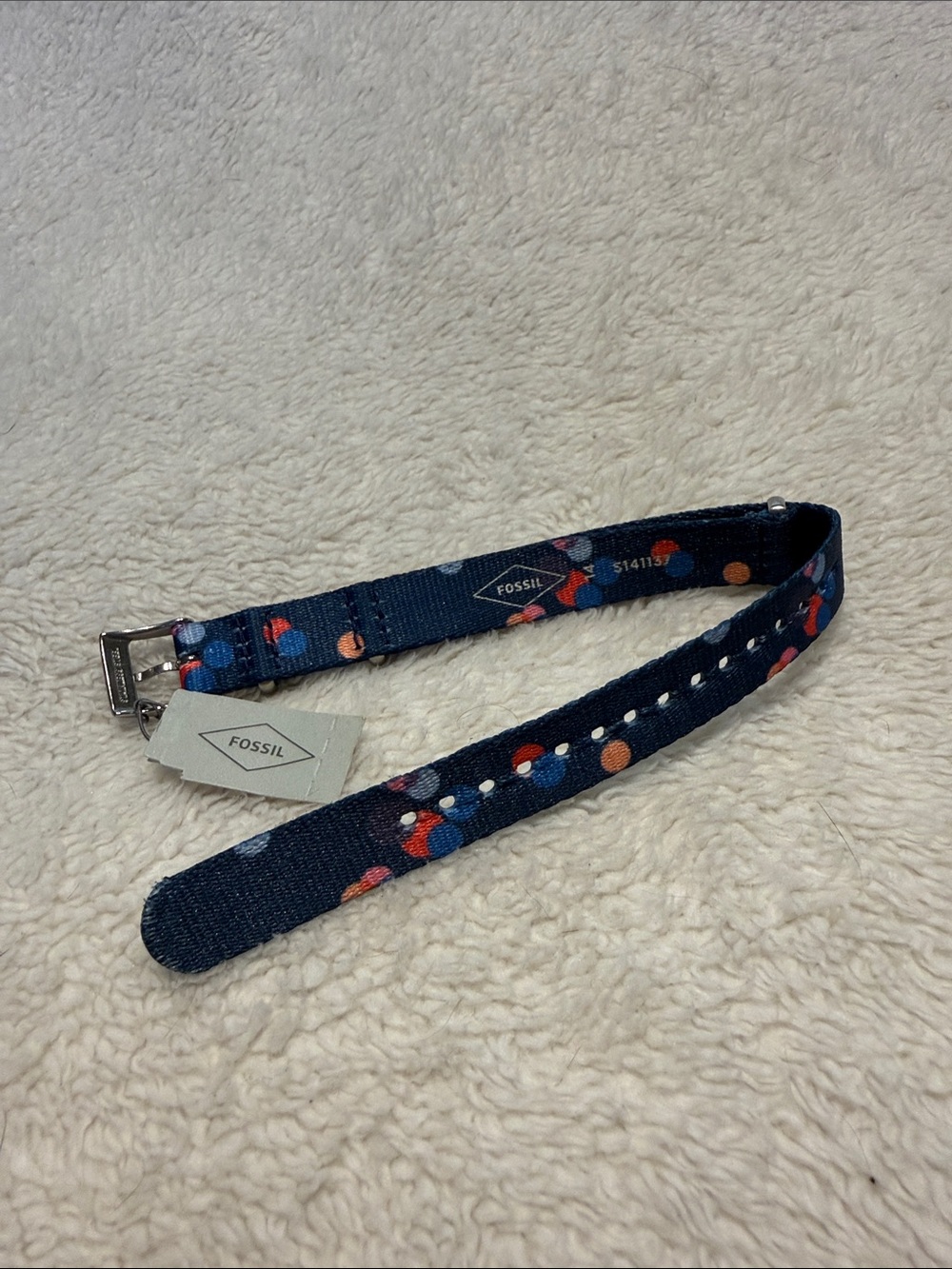Fossil Q Strap Size 14 Multicolor Polka Dot Print